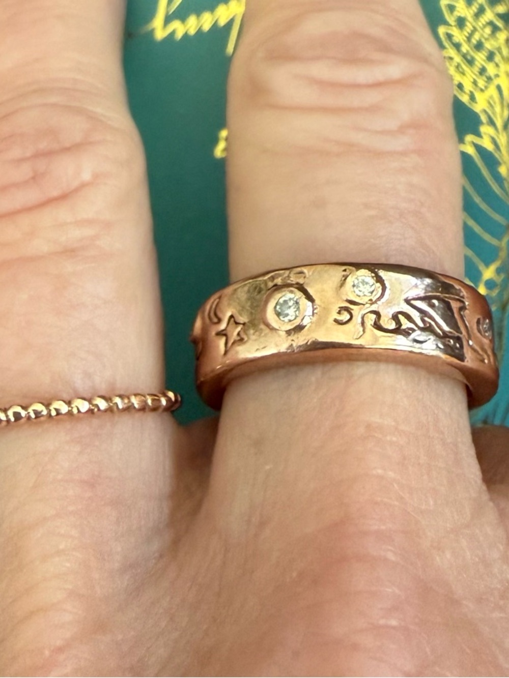Jes Maharry 14 K Rose Gold and Diamonds “infinite love” ring GORGEOUS! - Picture 5 of 16